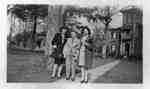 Rousseau Children in front of their home (former home of Dr. Warren), c.1940-1944