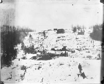 Construction of Canadian Northern Railway Trestle over Devil's Den