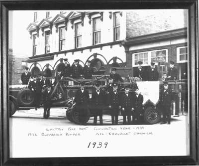 Members of Whitby Fire Department with Firetrucks