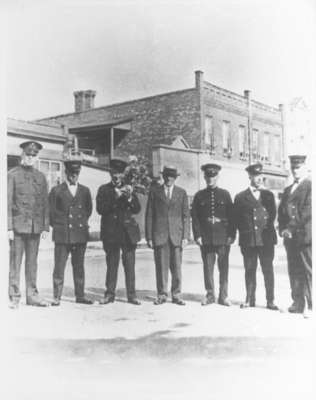 Members of Whitby Fire Department on Brock Street