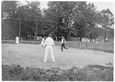 Playing Tennis behind Methodist Tabernacle (St. Mark's United Church)