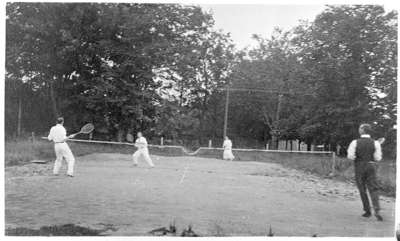 Playing Tennis behind Methodist Tabernacle (St. Mark's United Church)