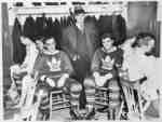 Norman McCarl with King Clancy and Busher Jackson at Maple Leaf Gardens