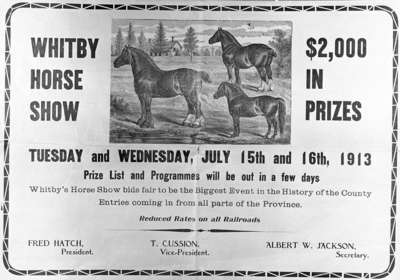 Whitby Horse Show Advertisement, 1913