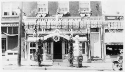 Highway Cafe Decorated for Diamond Jubilee of Confederation Celebrations