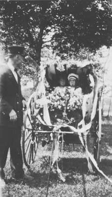 Buggy Decorated for Diamond Jubilee of Confederation