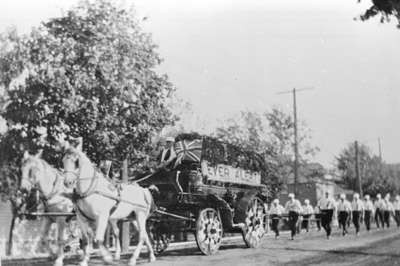 Whitby Fire Department at Parade for Opening of Downtown Pavement