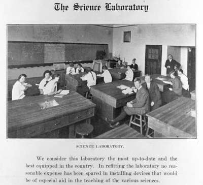 Whitby Collegiate Institute Science Laboratory, 1918