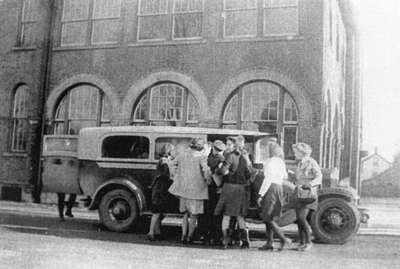 Whitby Collegiate Institute Bus with Students, c.1942