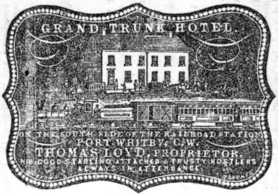 Advertisement for Grand Trunk Hotel