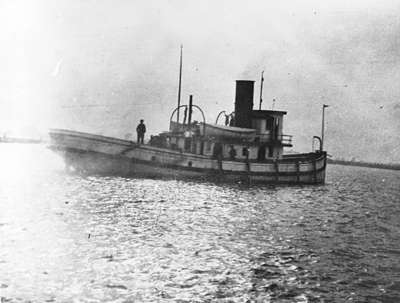 Tugboat at Whitby Harbour, c.1910