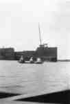 Wooden Freighter and Canoe on Whitby Harbour, c.1925