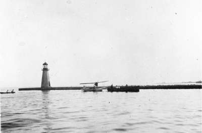 Airplane in Whitby Harbour, 1930