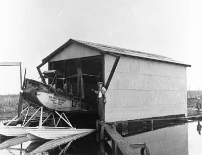 Airplane Hanger at Whitby Harbour, 1931