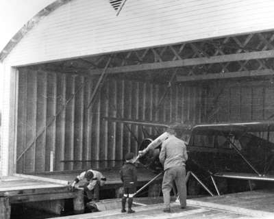 Whitby Harbour Airplane Hanger Interior, 1935