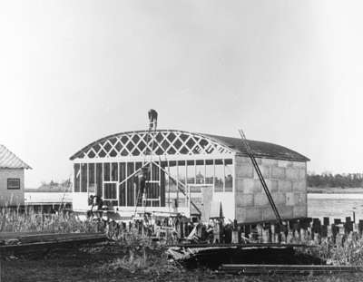 Construction of Hanger at Whitby Harbour, 1935