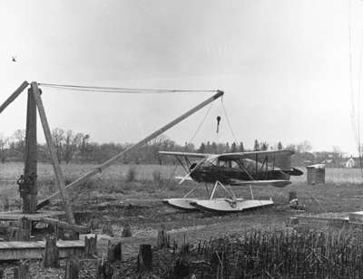 Airplane at Whitby Harbour, 1935