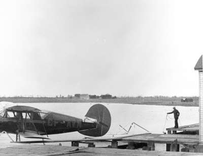 Airplane Docked at Whitby Harbour, 1935