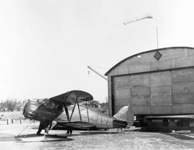 Airplane and Hanger at Whitby Harbour, 1936