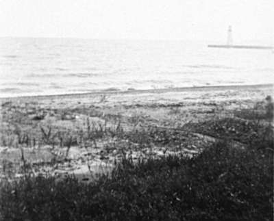 Lighthouse at Whitby Harbour, c.1940