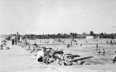 Beach at Whitby Harbour, c.1932