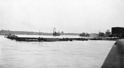 Dredging Pipes at Whitby Harbour, c.1938