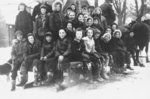 St. Bernard's Separate School Students on Sleigh, c.1940