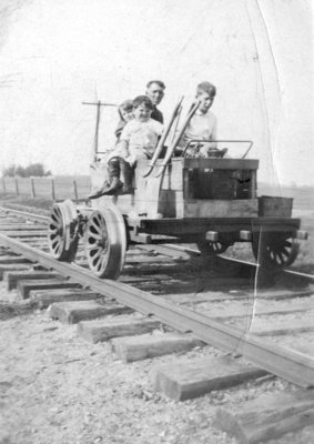 Painter Family on Handcar, c.1930