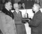 Presentation of Vorvis Trophy to Bert Johnston, 1950