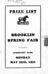Brooklin Spring Fair Prize List and Program, 1931