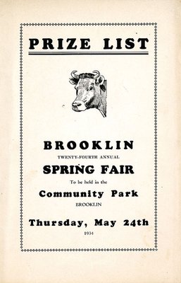 Brooklin Spring Fair Prize List, 1934