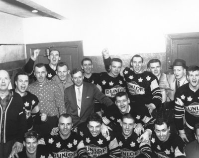 Whitby Dunlops in Dressing Room, 1959