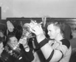 John Henderson with Allan Cup, 1957