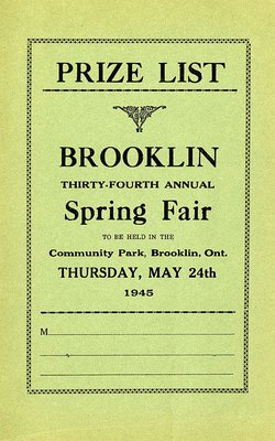 Brooklin Spring Fair Prize List, 1945