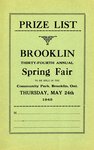 Brooklin Spring Fair Prize List, 1945