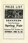 Brooklin Spring Fair Prize List, 1952