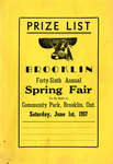 Brooklin Spring Fair Prize List, 1957