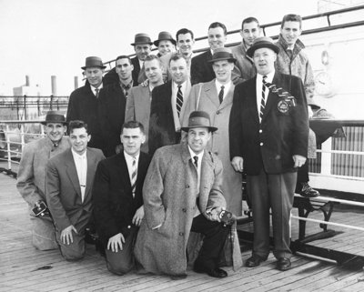 Whitby Dunlops on the Queen Elizabeth, 1958