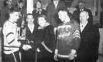 Presentation of Trophies at Midget D Hockey Finals, 1954