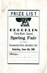 Brooklin Spring Fair Prize List, 1960