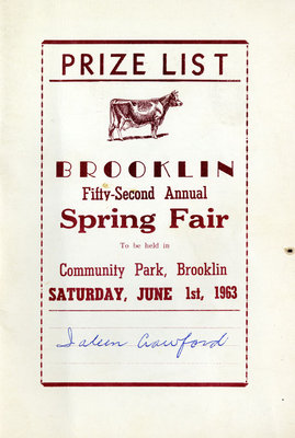 Brooklin Spring Fair Prize List, 1963