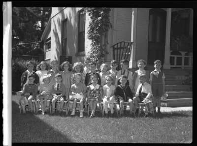 Dorothy Donald and preschool class (Image 1 of 3), 1946