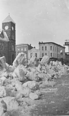 Snow piled at the Four Corners