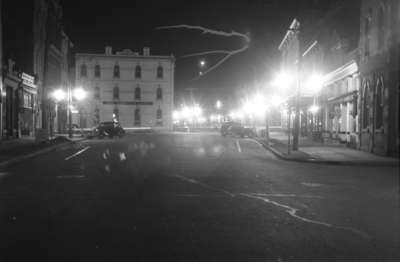 Brock Street looking South from Elm Street at night