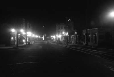 Brock Street looking east from Byron Street at night