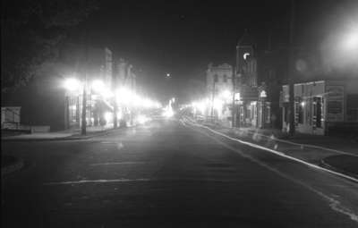 Brock Street looking east from Byron Street at night