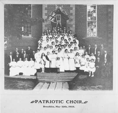 Patriotic Choir in front of Brooklin Methodist Church