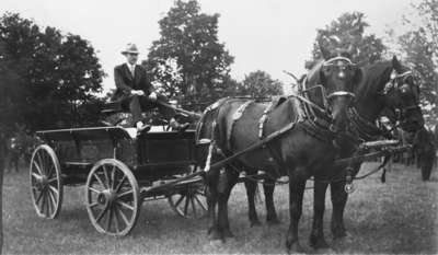 G. Norman Irwin Driving Horse Drawn Wagon at Brooklin Spring Fair