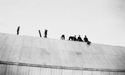 Construction Workers on the roof of Brooklin Memorial Arena (Under Construction)