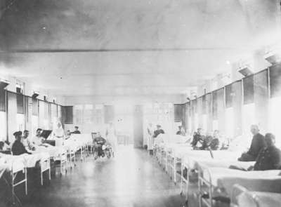 Interior of Infirmary, Military Convalescent Hospital, 1918